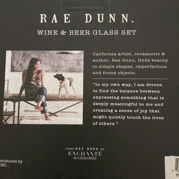 New in Box RAE DUNN wine and beer glass set - Picture 7 of 8